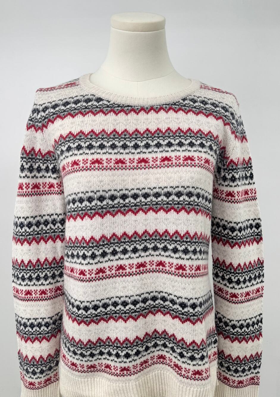 Barbour Roseberry Knit Sweater Fair Isle Wool Pullover Crewneck S 6 NWT